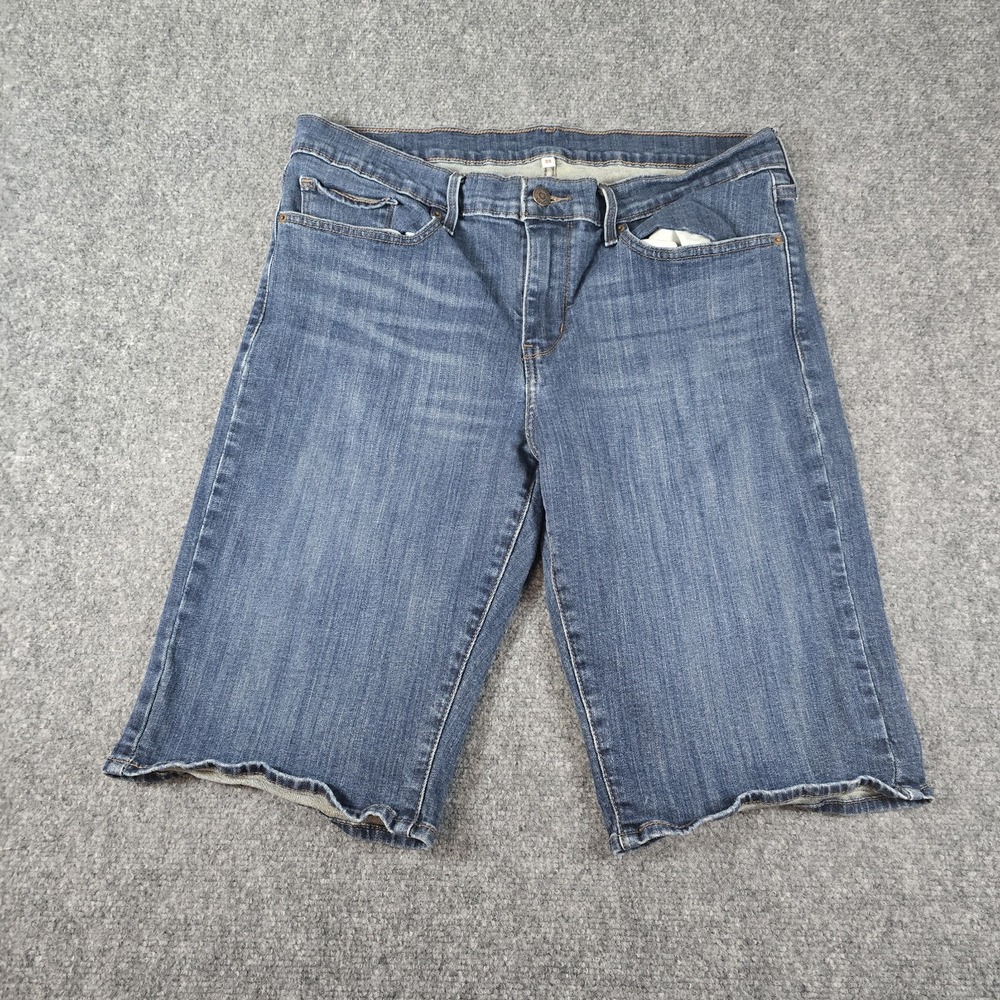 Levis‎ Jean Shorts Womens 33 Bermuda Stretch Shorts Jorts Regular Wash Long Leg
